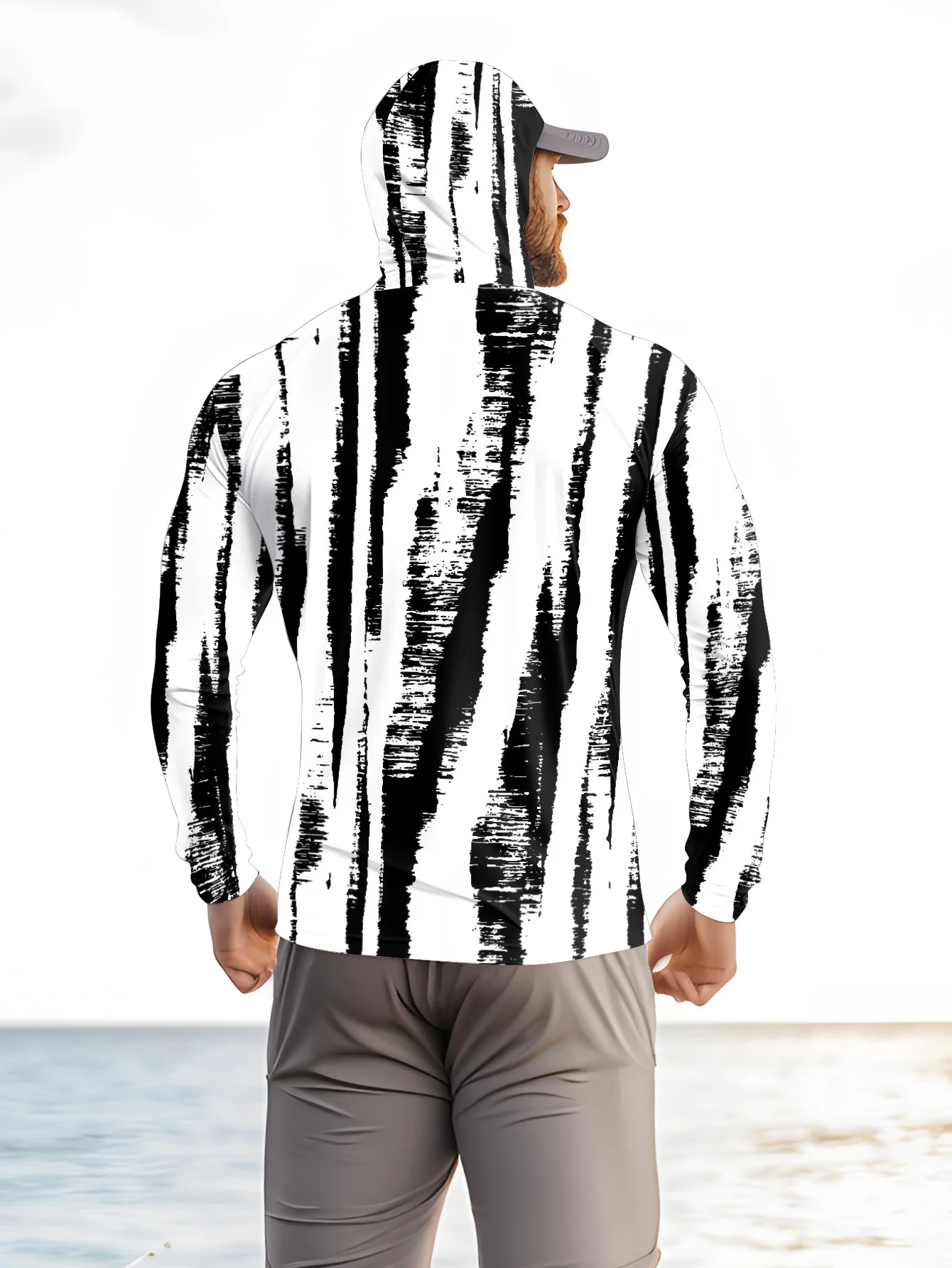Men Black‑White Stripe Fishing - Fishing recension och pris