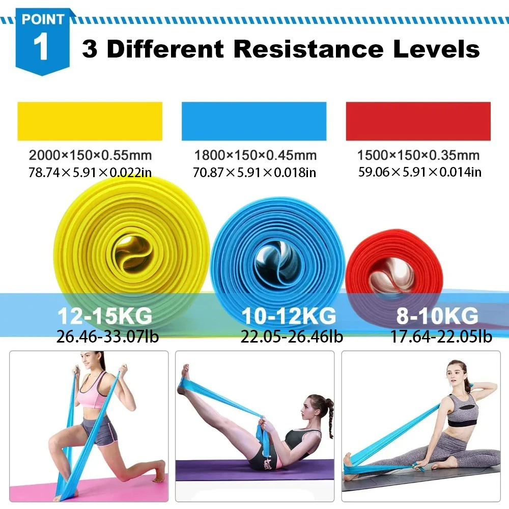4Pcs/Set Elastic Fitness Bands - Pilates Bar Kit With Resistance Bands recension och pris